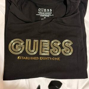 Guess Black Tee with Gold Accents